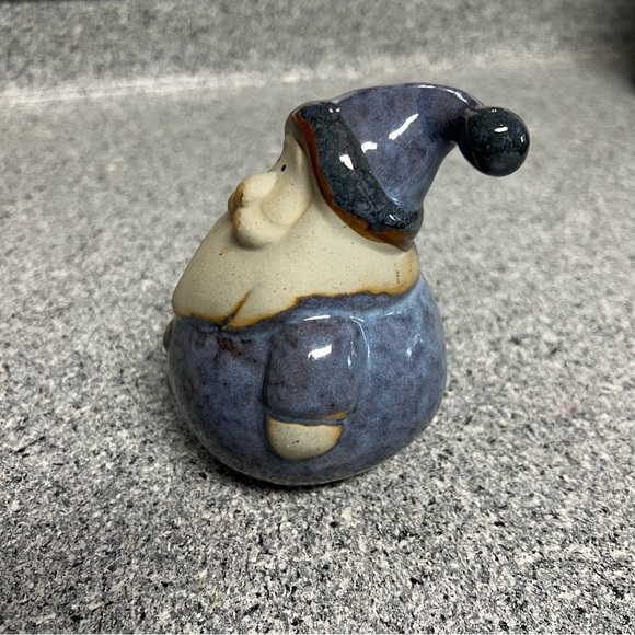 Blue and Cream Ceramic Antique Santa - Picture 3 of 7